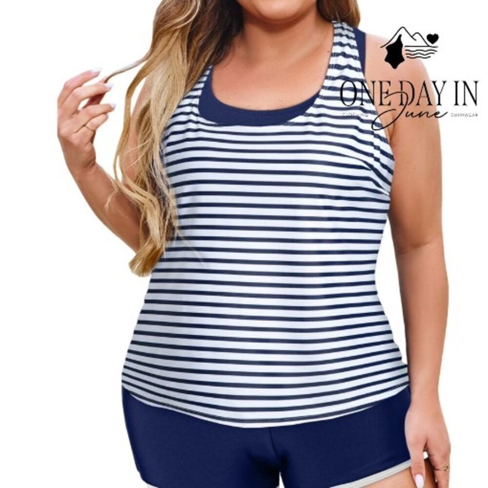 Zando Boyshort Crop 3 Piece Bikini Swimsuit Size L